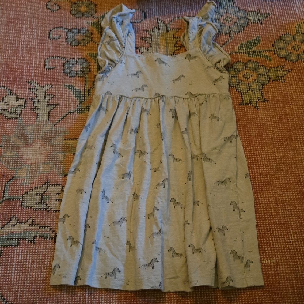 Rylee + Cru Gray Dress with Zebra Pattern